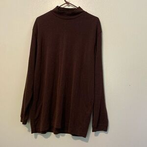 Perry Ellis semi turtleneck long sleeve cotton poly blend shirt XL